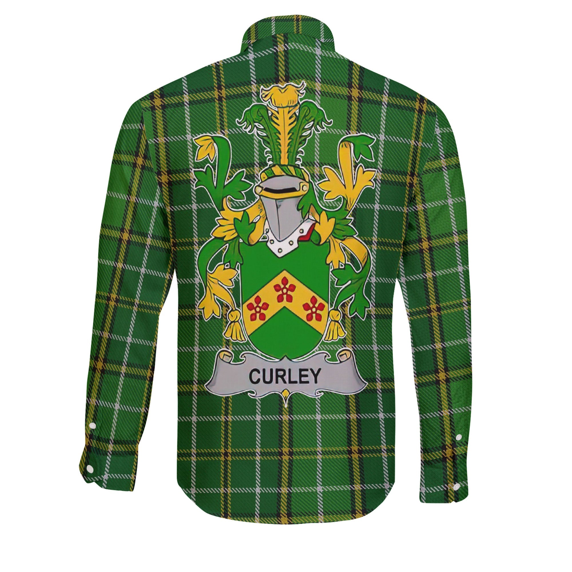 Curley or McTurley Long Sleeve Button Shirts Crest And National Plaid Style