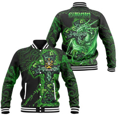 Curnin or O Curneen Baseball Jackets Celtic Cross And Dragon Style