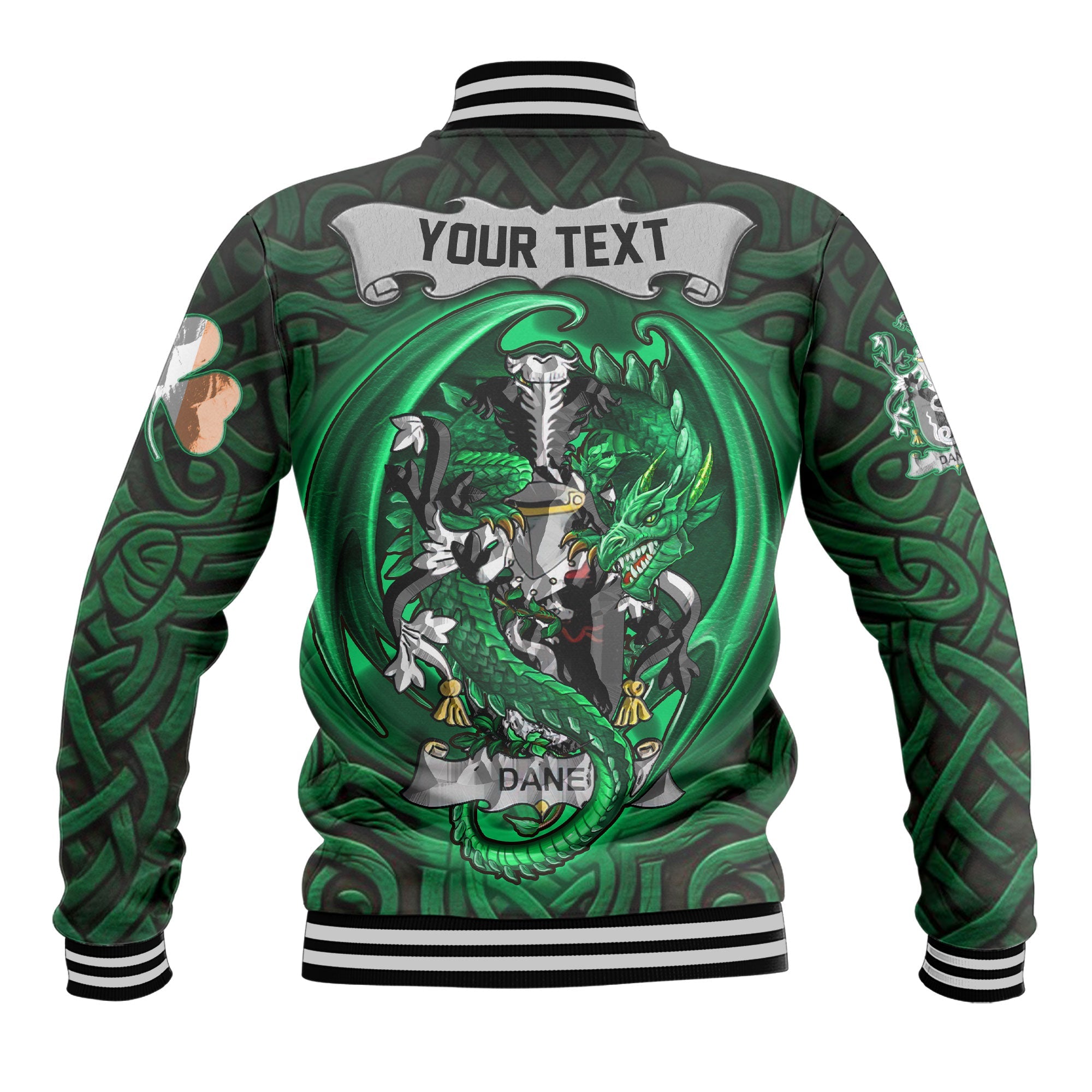 Dane or O Dane Baseball Jackets The Green Dragon Of Ireland Style