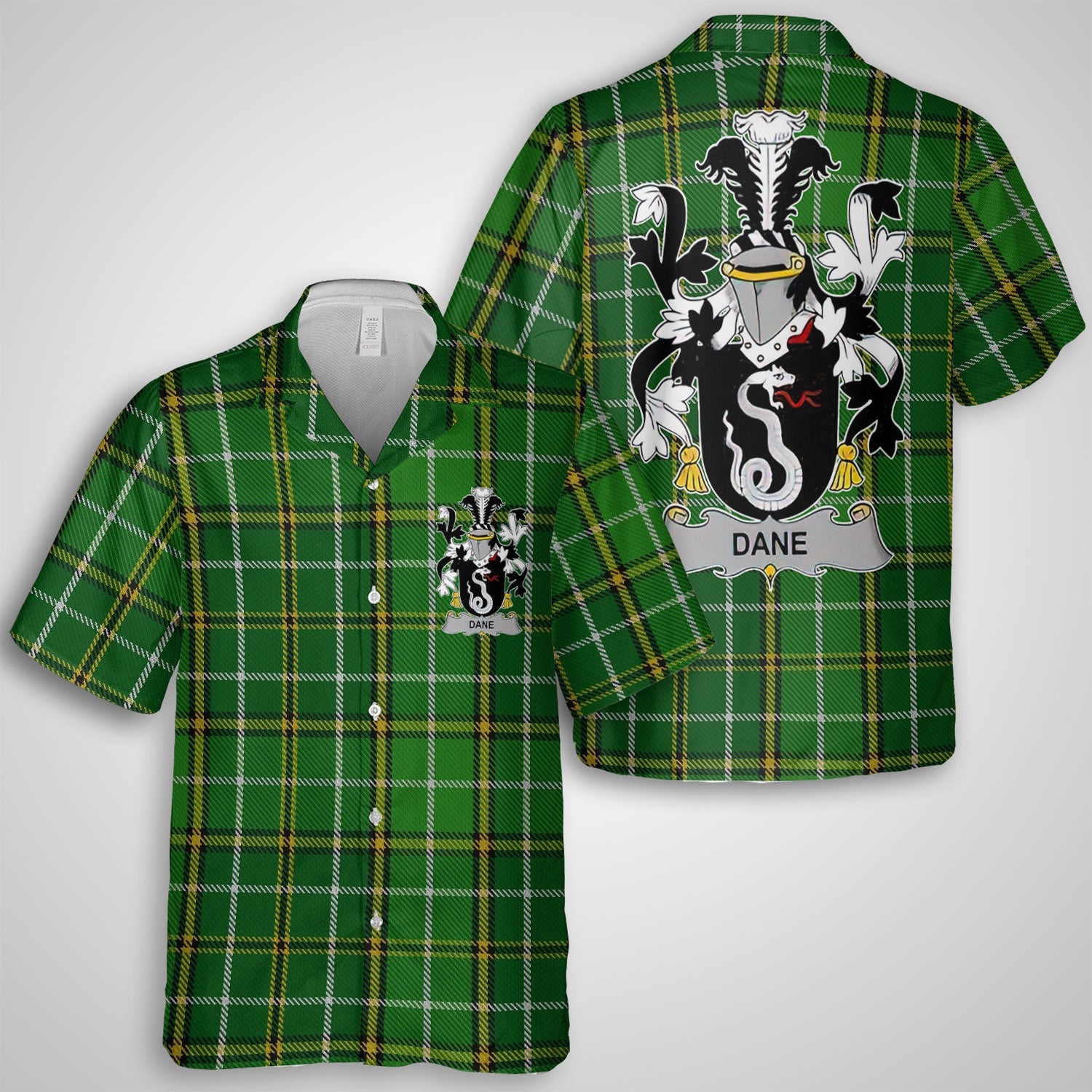 Dane or O Dane Hawaiian Shirts Crest And National Plaid Style