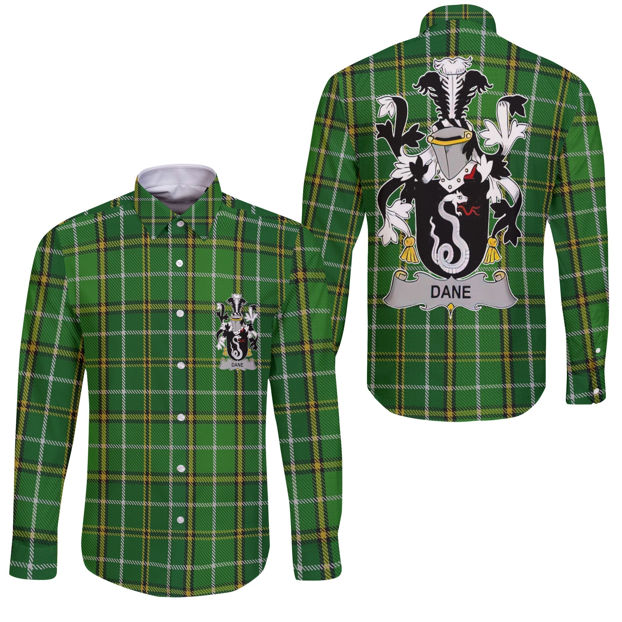 Dane or O Dane Long Sleeve Button Shirts Crest And National Plaid Style