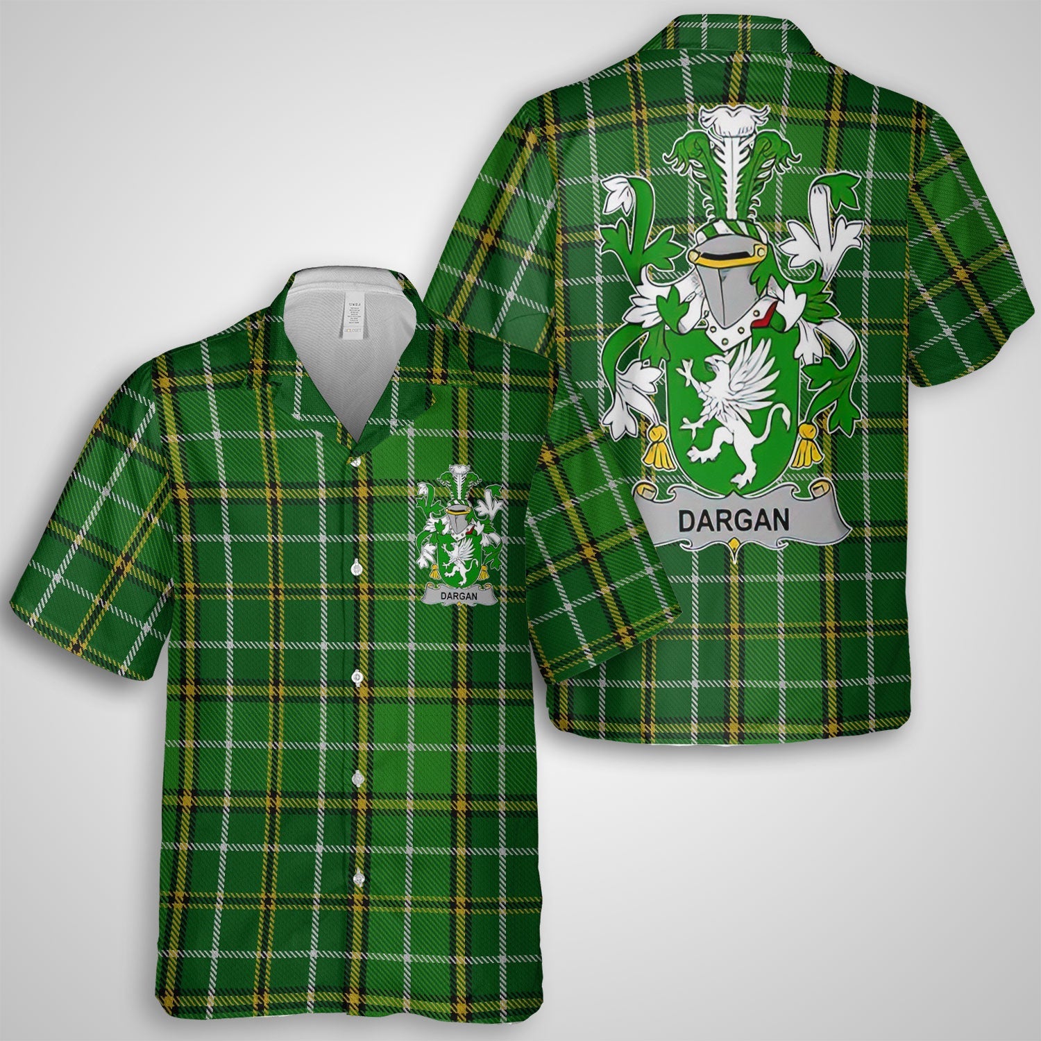 Dargan or McDeargan Hawaiian Shirts Crest And National Plaid Style