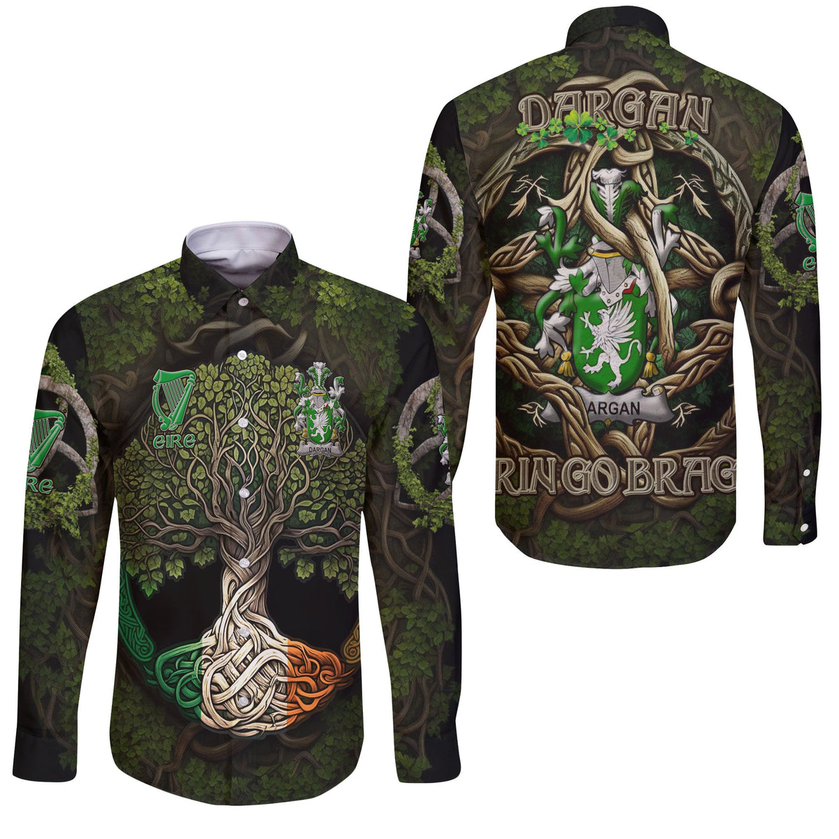 Dargan or McDeargan Long Sleeve Button Shirts Ireland Is My Root Style