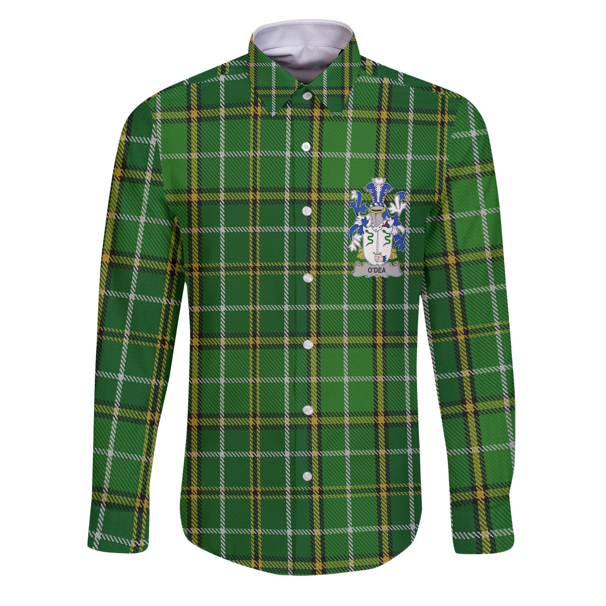 Dea or O Dea Long Sleeve Button Shirts Crest And National Plaid Style