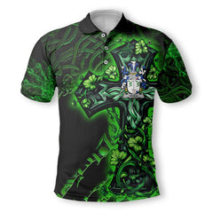 Dea or O Dea Polo Shirts Celtic Cross And Dragon Style