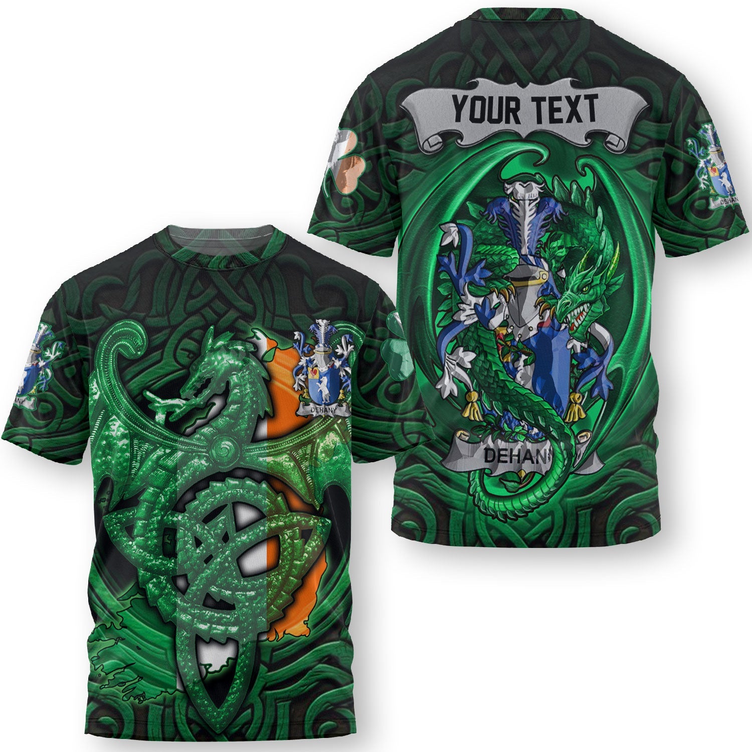 Dehany T-Shirts The Green Dragon Of Ireland Style