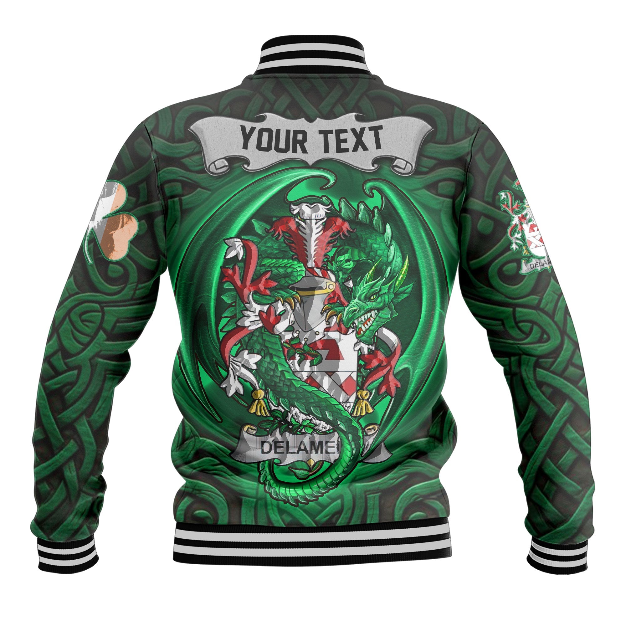 Delamere Baseball Jackets The Green Dragon Of Ireland Style