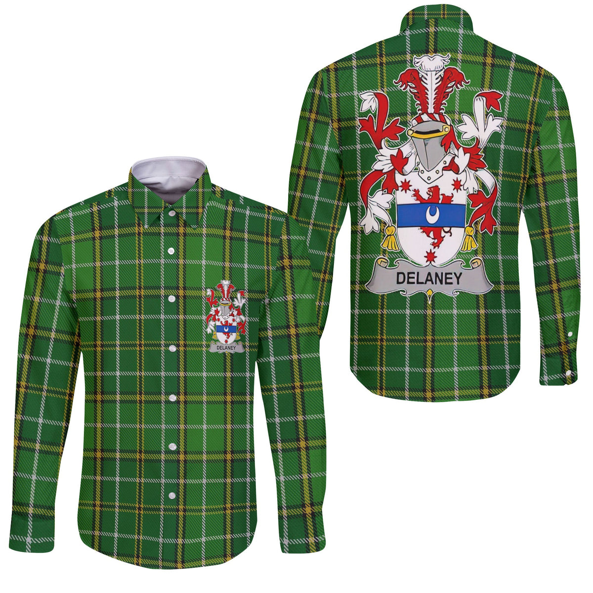 Delaney or O Delany Long Sleeve Button Shirts Crest And National Plaid Style