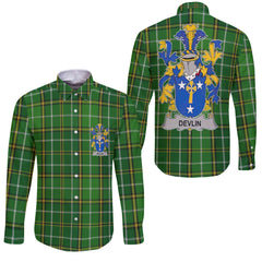 Devlin or O Devlin Long Sleeve Button Shirts Crest And National Plaid Style