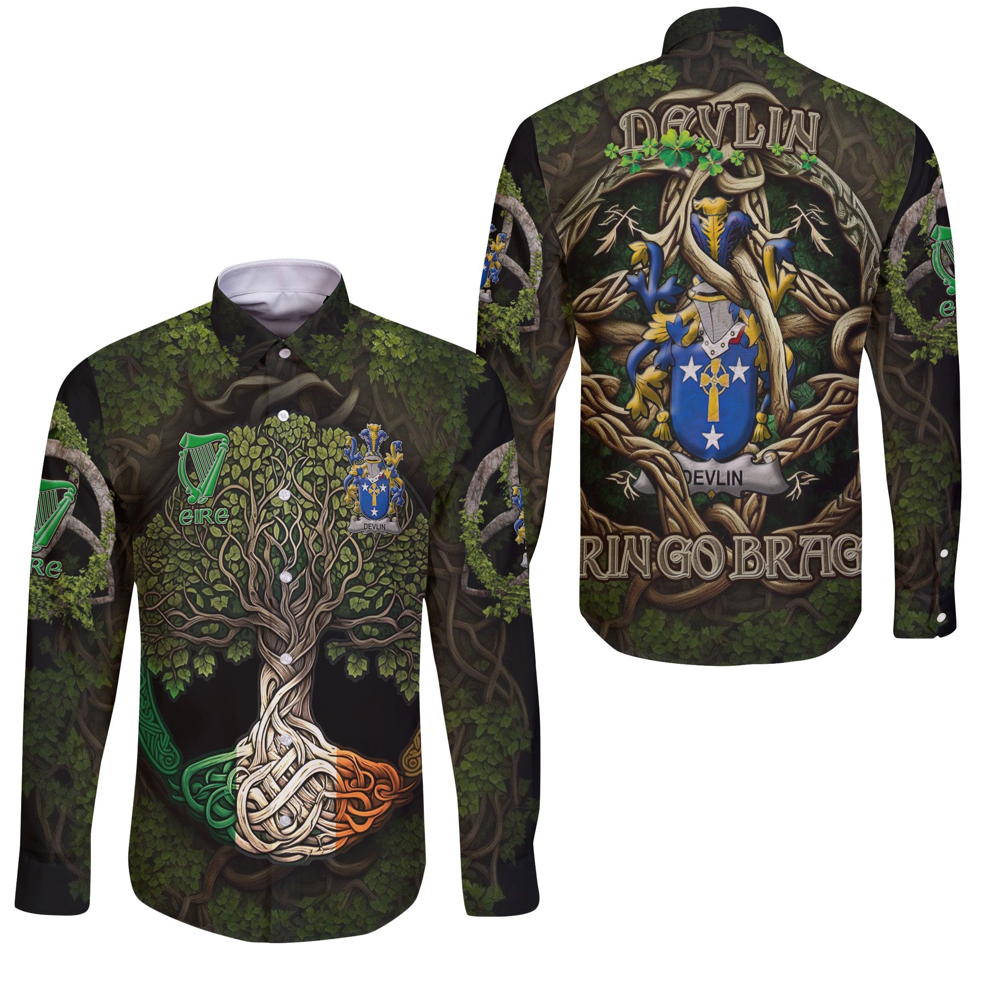 Devlin or O Devlin Long Sleeve Button Shirts Ireland Is My Root Style