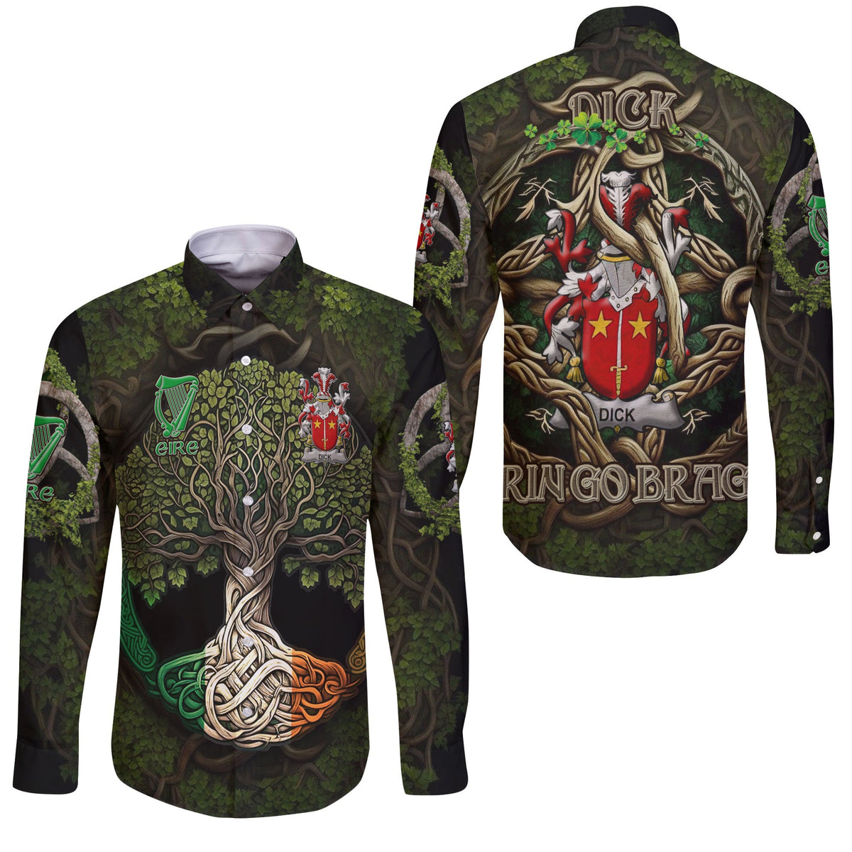 Dick Long Sleeve Button Shirts Ireland Is My Root Style