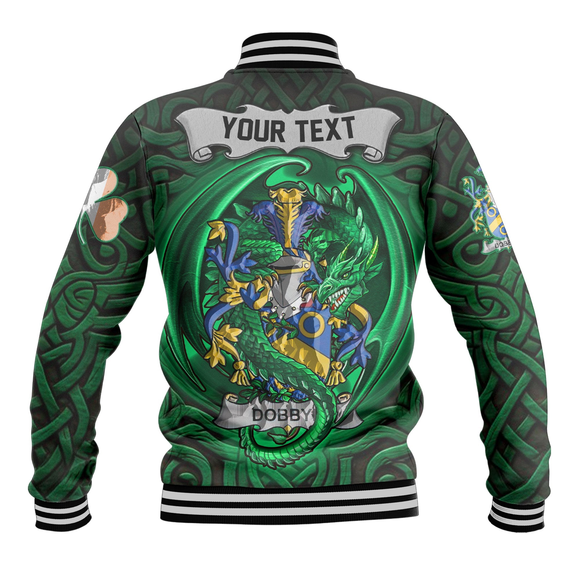 Dobbyn Baseball Jackets The Green Dragon Of Ireland Style