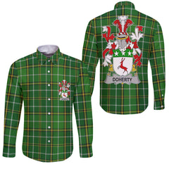 Doherty or O Doherty Long Sleeve Button Shirts Crest And National Plaid Style