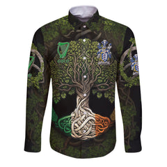 Dolphin or Dolphyn Long Sleeve Button Shirts Ireland Is My Root Style