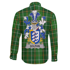 Dolphin or Dolphyn Long Sleeve Button Shirts Crest And National Plaid Style