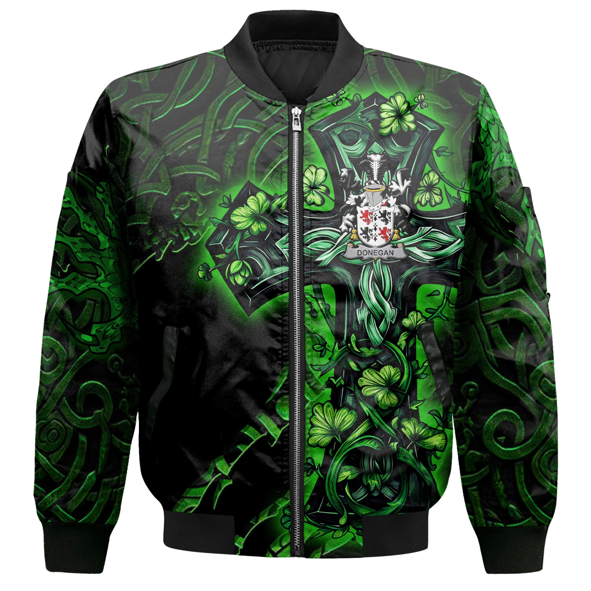 Donegan or O Donagan Bomber Jackets Celtic Cross And Dragon Style