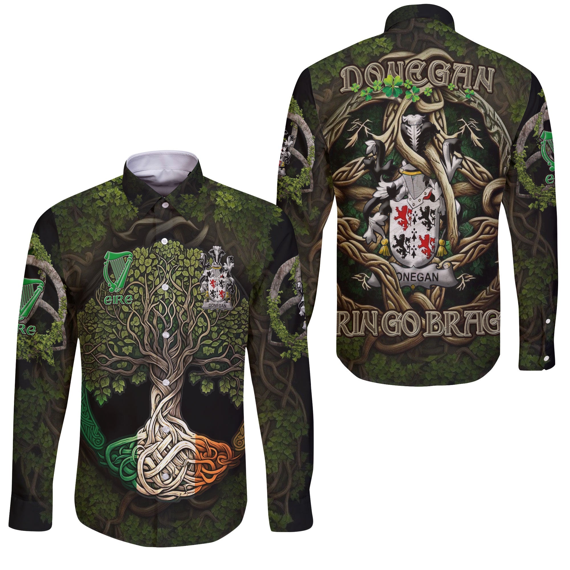 Donegan or O Donagan Long Sleeve Button Shirts Ireland Is My Root Style