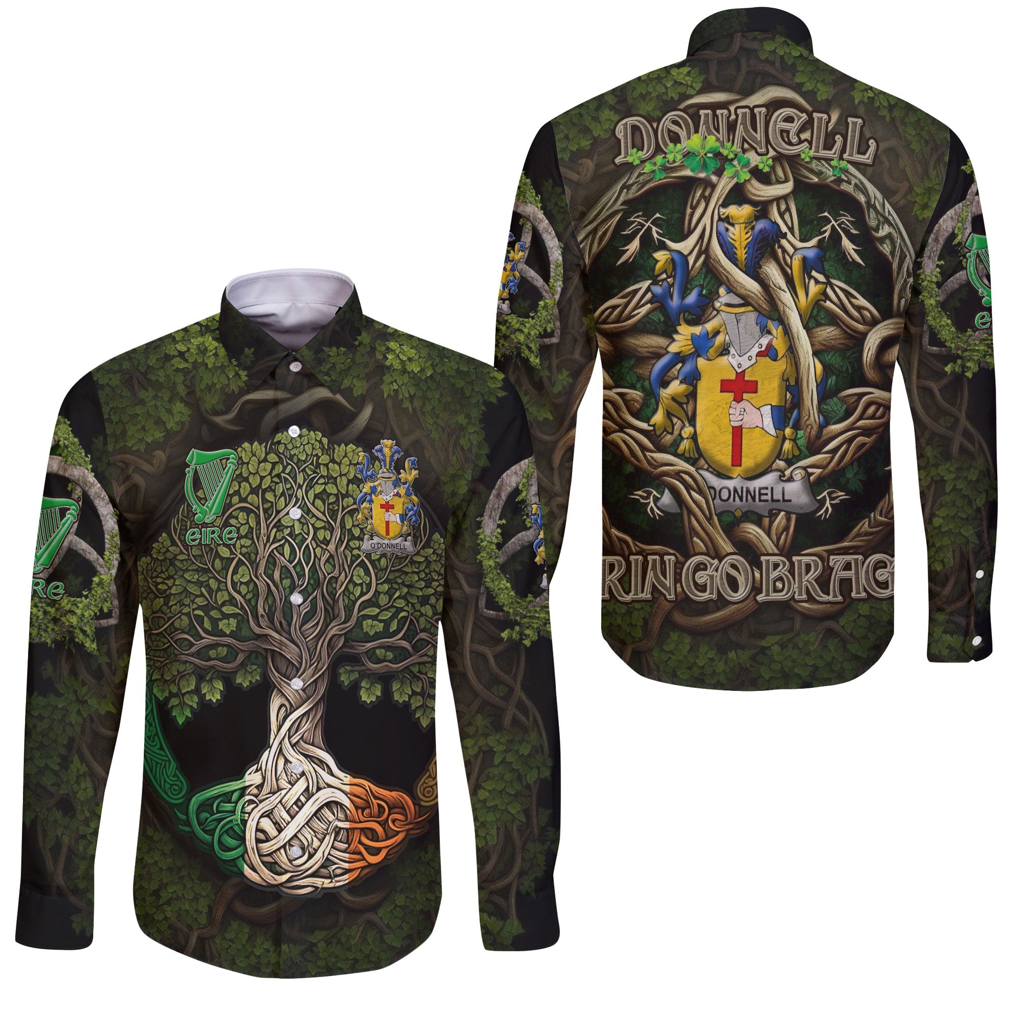 Donnell or O Donnell Long Sleeve Button Shirts Ireland Is My Root Style