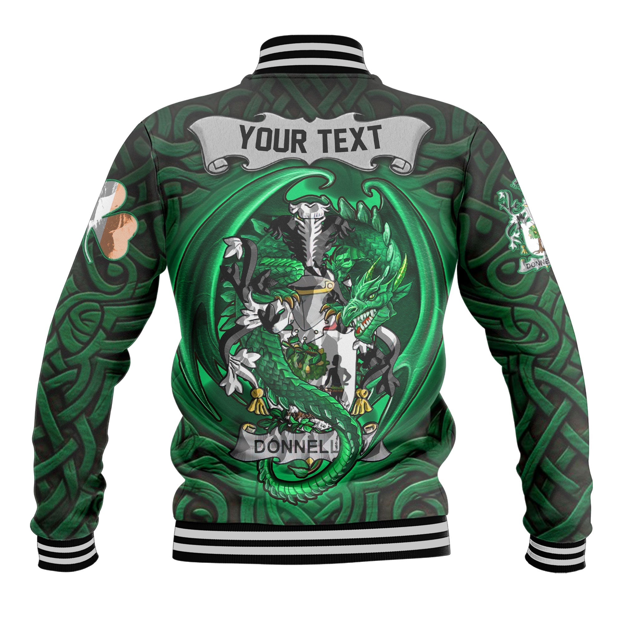 Donnellan or O Donnellan Baseball Jackets The Green Dragon Of Ireland Style