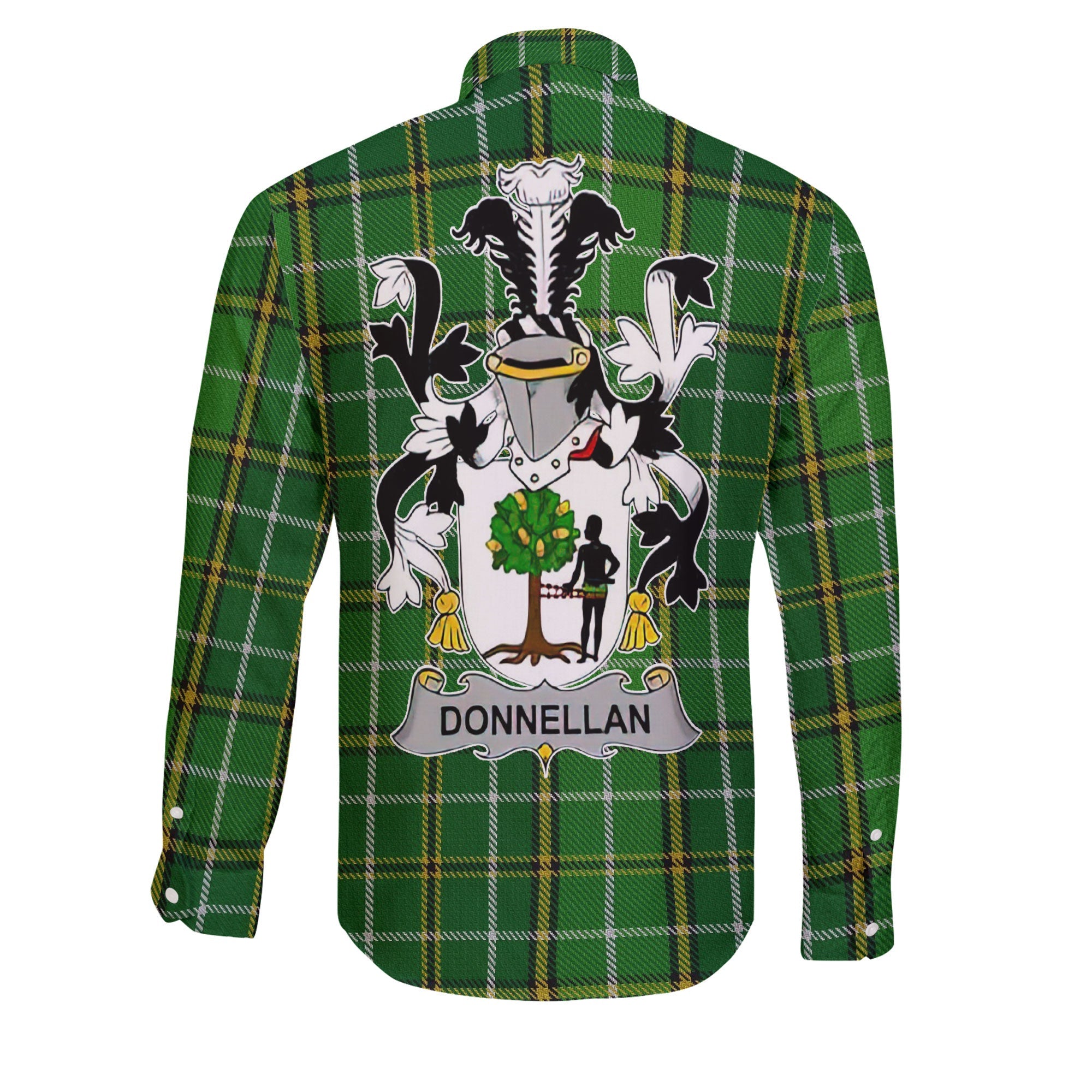 Donnellan or O Donnellan Long Sleeve Button Shirts Crest And National Plaid Style