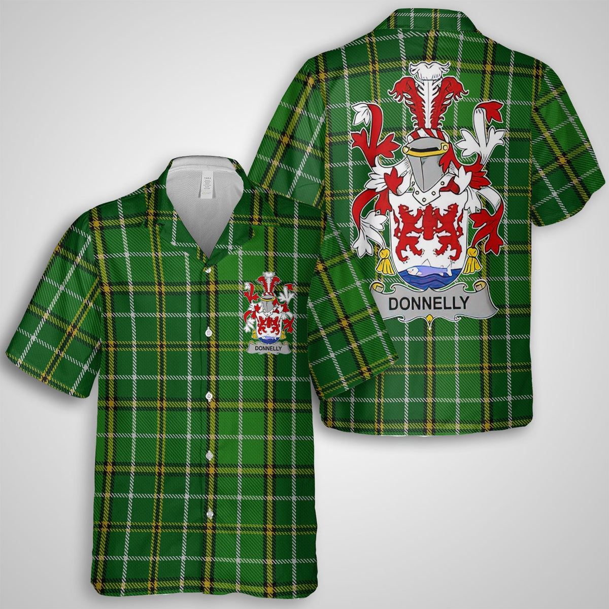 Donnelly or O Donnelly Hawaiian Shirts Crest And National Plaid Style