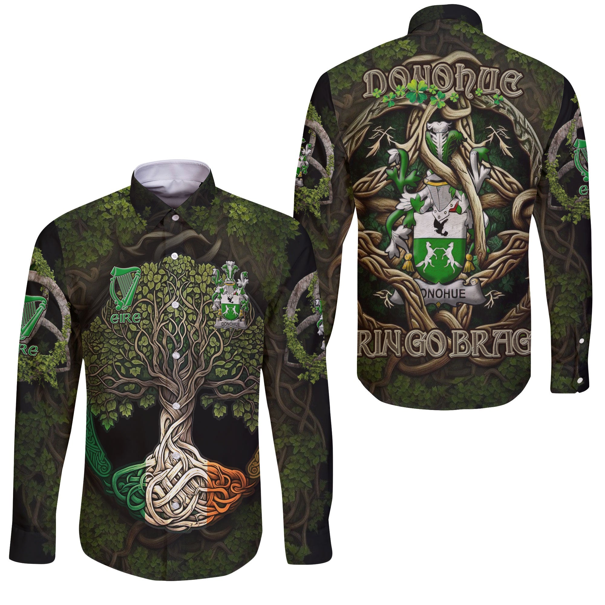 Donohue or O Donohue Long Sleeve Button Shirts Ireland Is My Root Style