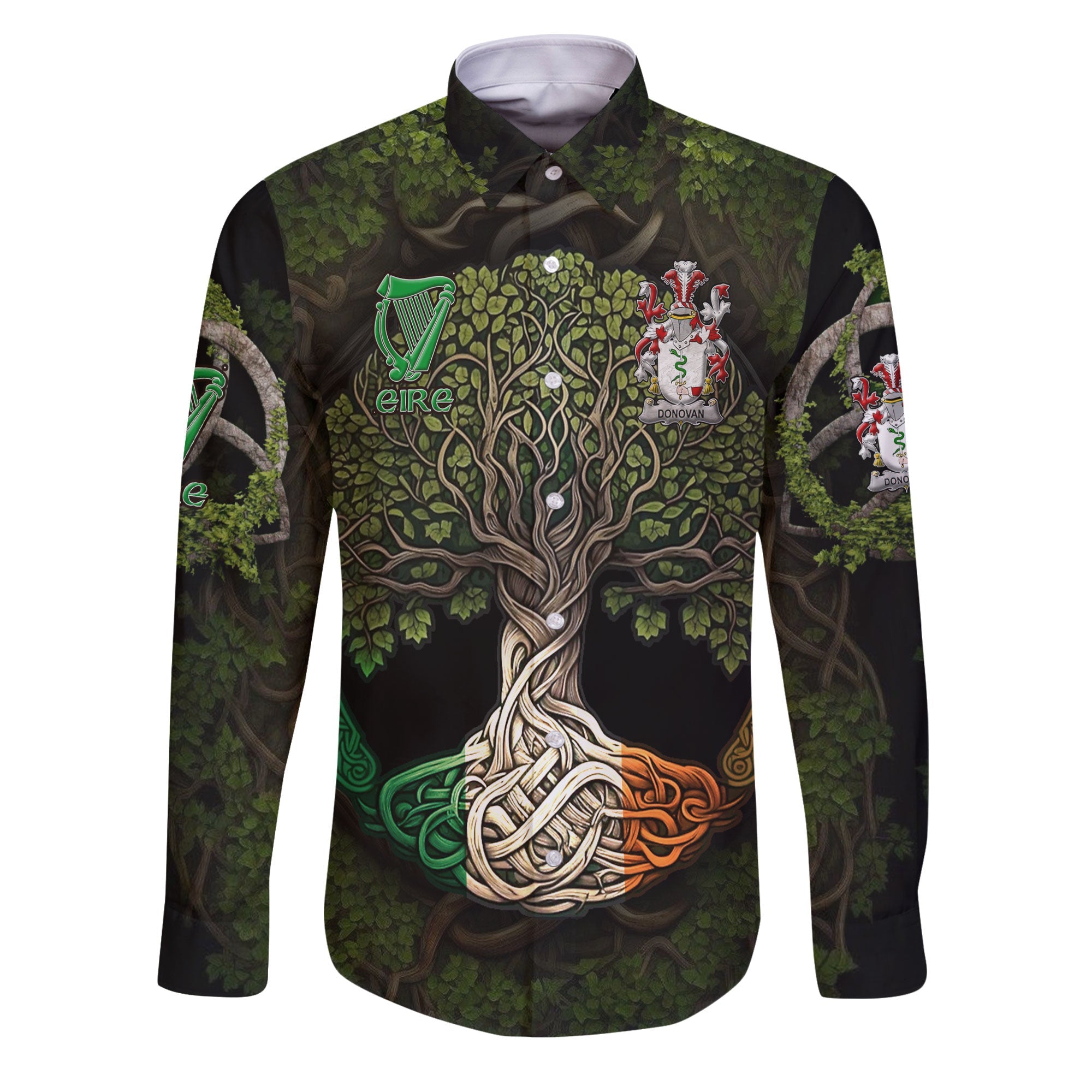 Donovan or O Donovan Long Sleeve Button Shirts Ireland Is My Root Style