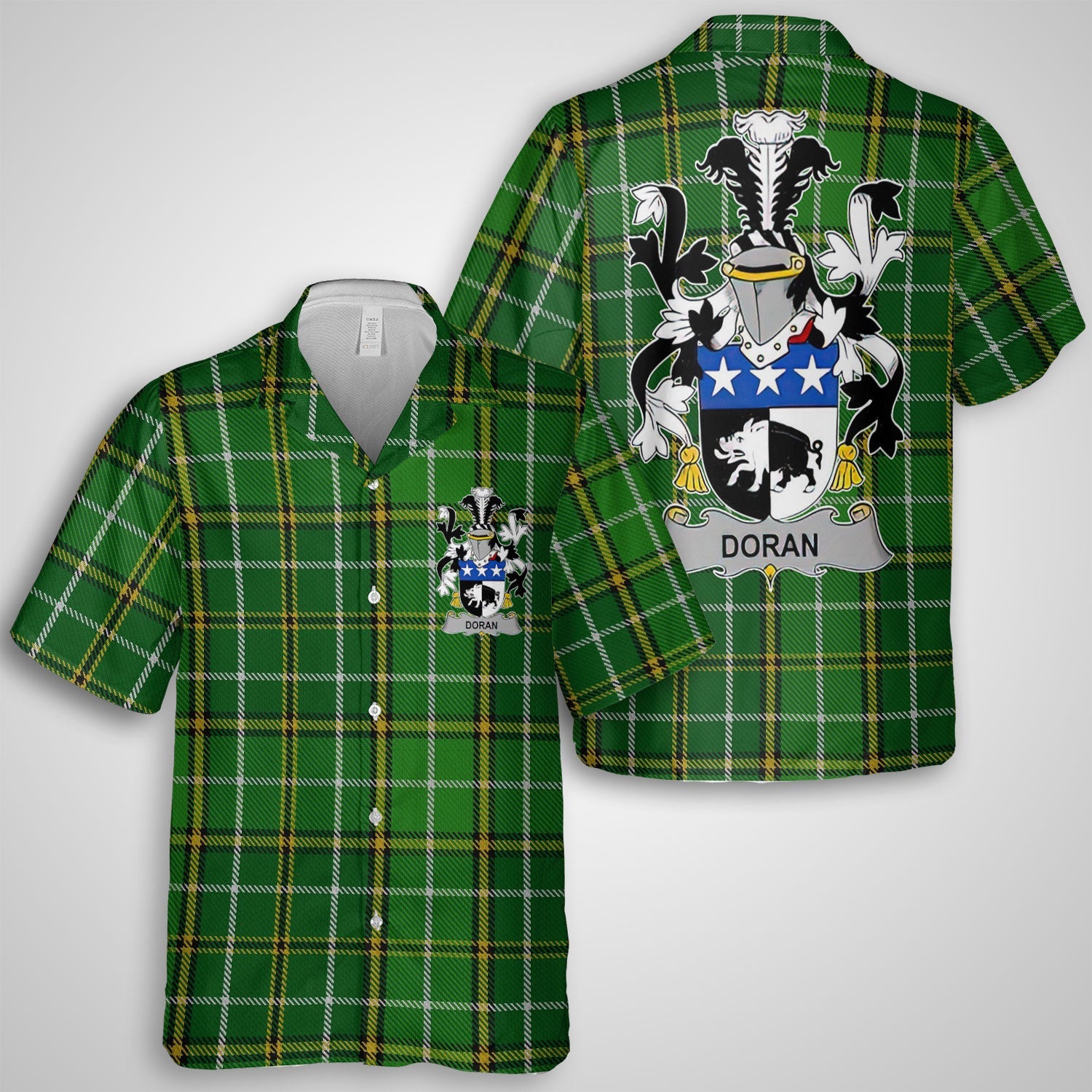 Doran or O Doran Hawaiian Shirts Crest And National Plaid Style