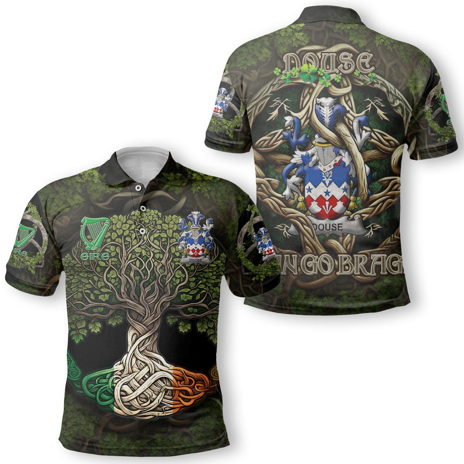 Douse or Dowse Polo Shirts Ireland Is My Root Style