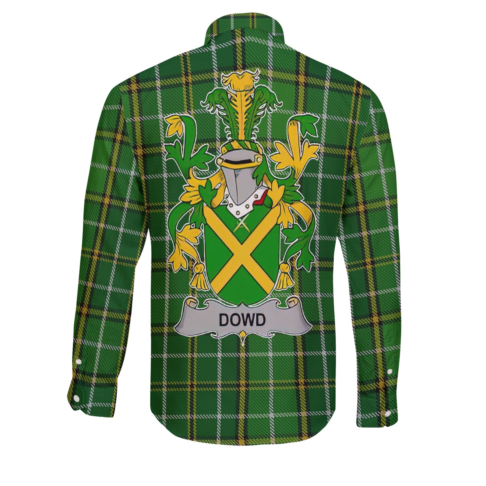 Dowd or O Dowd Long Sleeve Button Shirts Crest And National Plaid Style