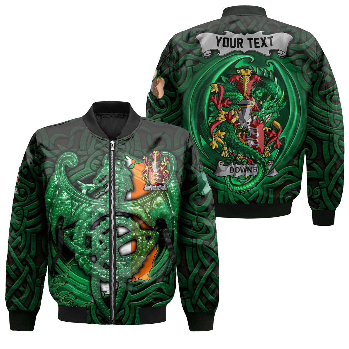 Downey or O Downey Bomber Jackets The Green Dragon Of Ireland Style