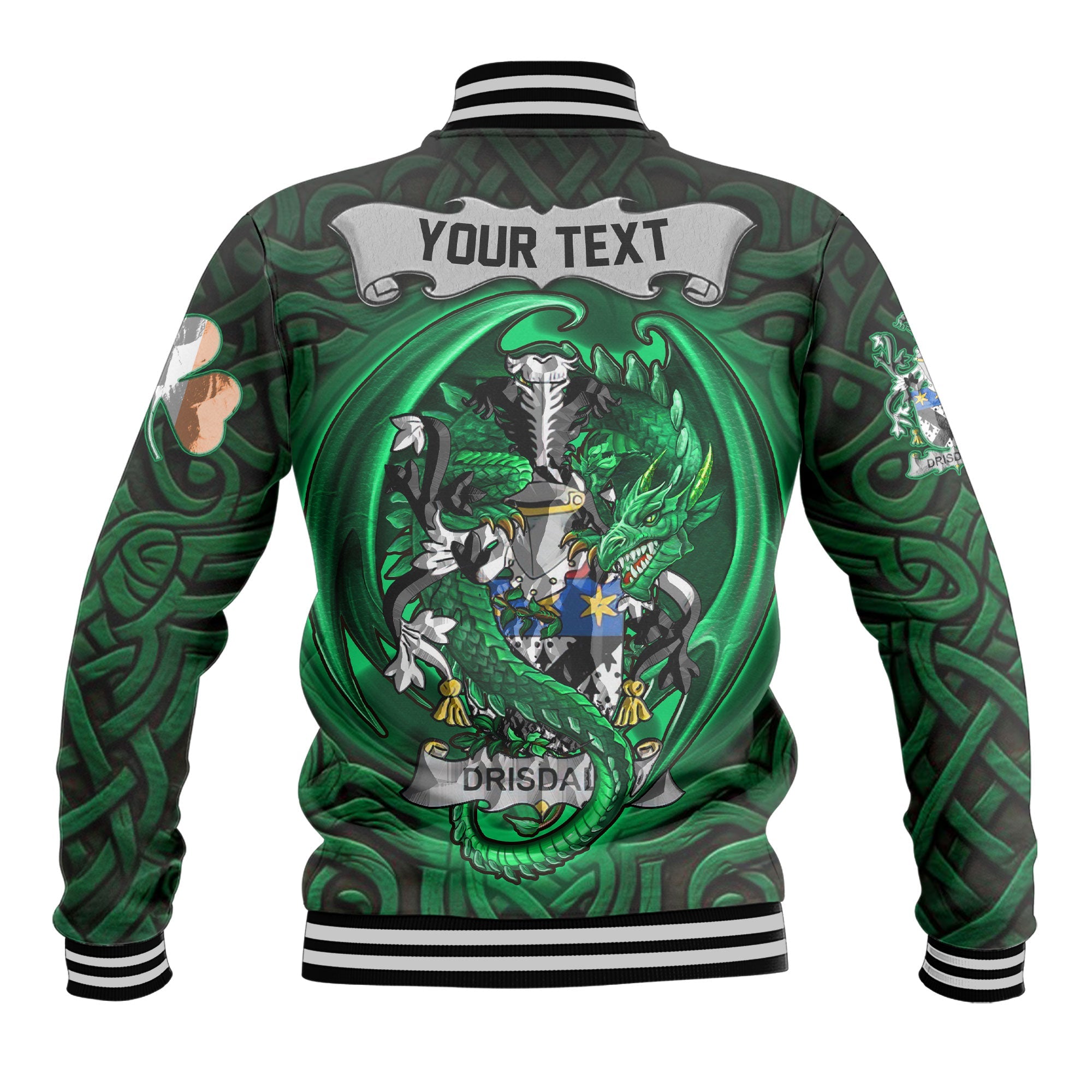 Drisdale Baseball Jackets The Green Dragon Of Ireland Style