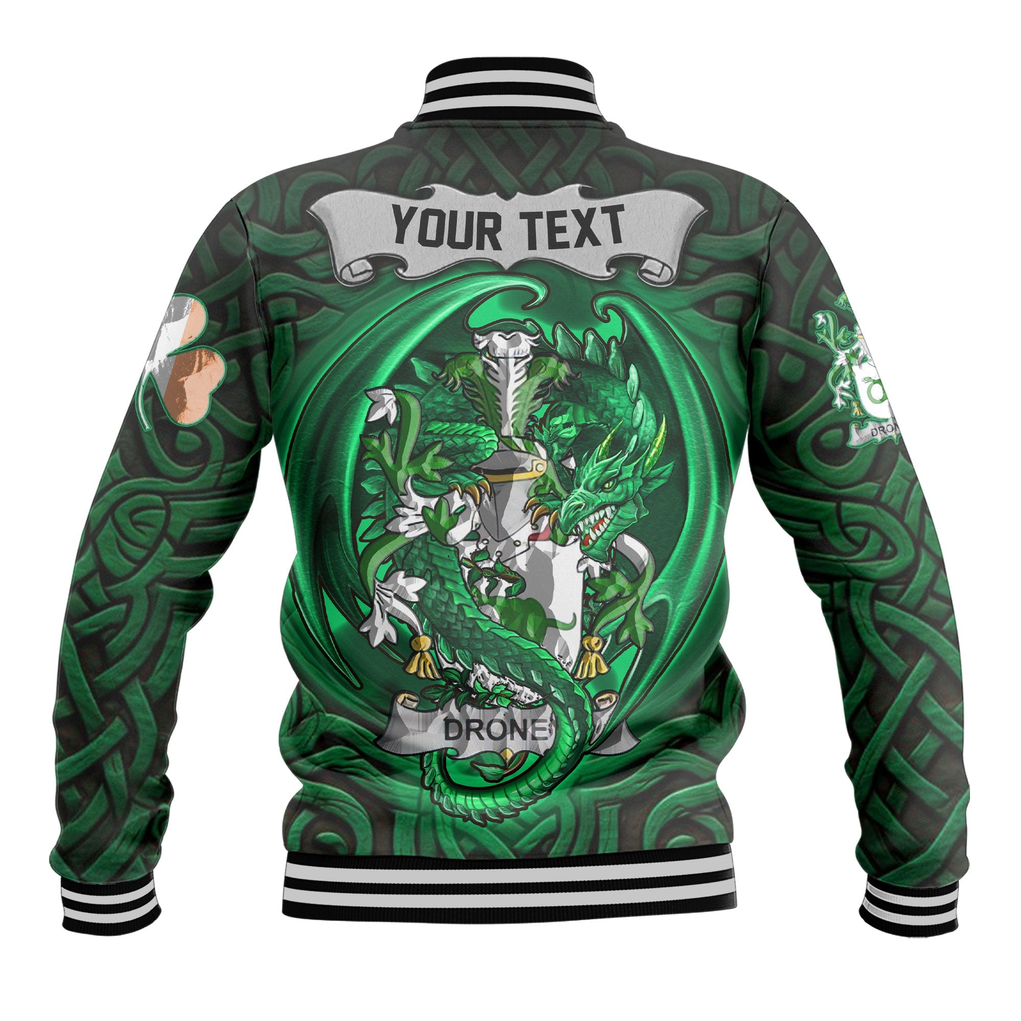 Droney or O Droney Baseball Jackets The Green Dragon Of Ireland Style