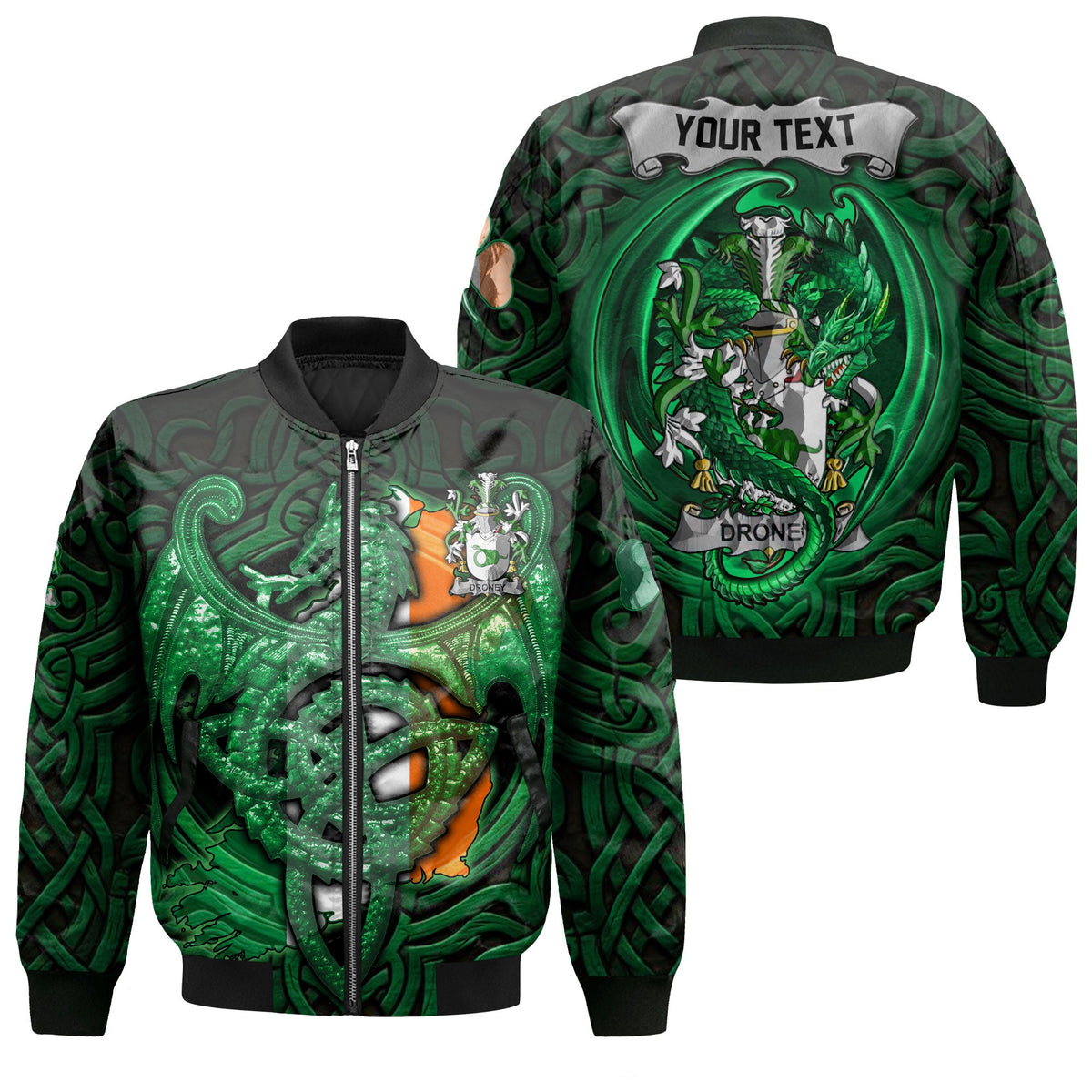 Droney or O Droney Bomber Jackets The Green Dragon Of Ireland Style