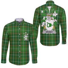 Droney or O Droney Long Sleeve Button Shirts Crest And National Plaid Style