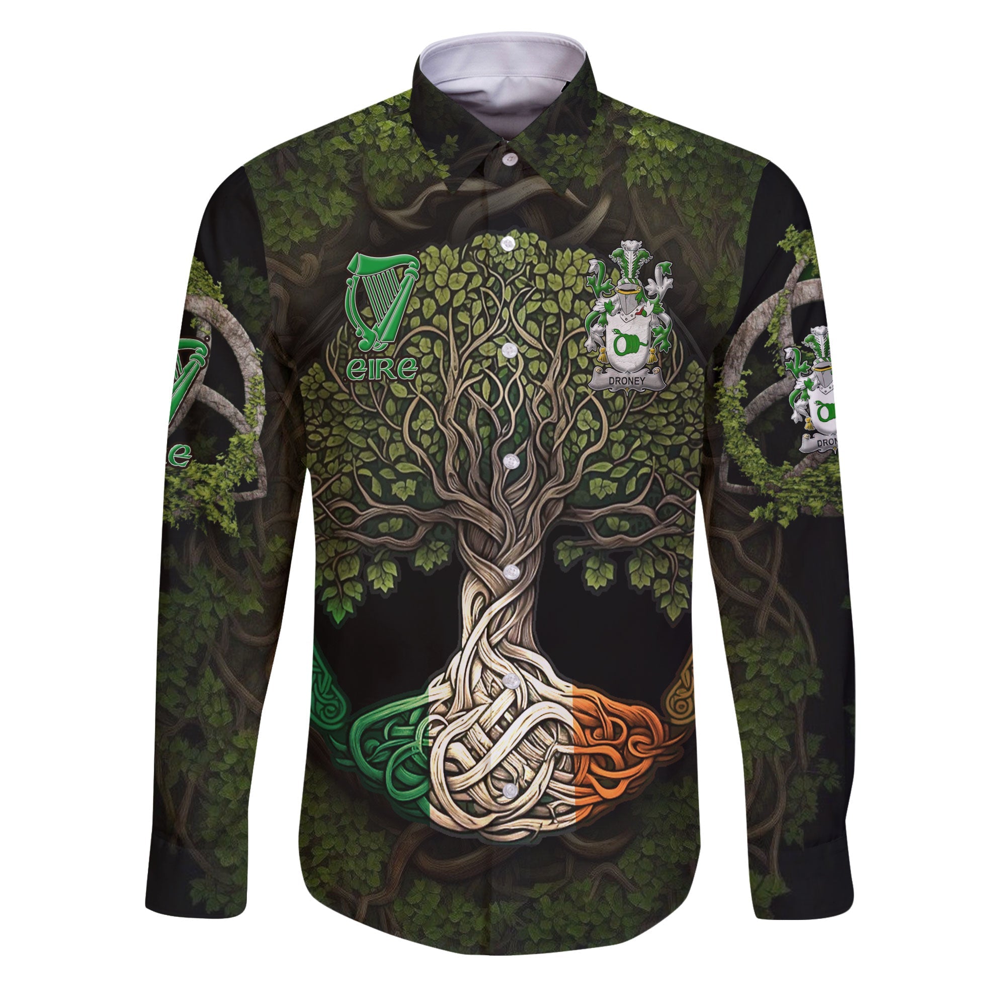 Droney or O Droney Long Sleeve Button Shirts Ireland Is My Root Style