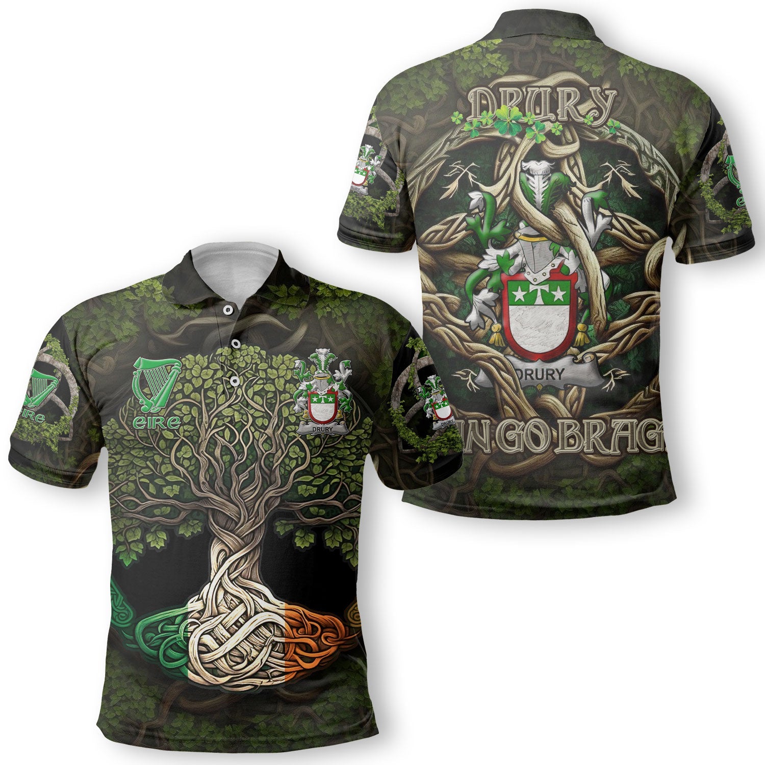 Drury or McDrury Polo Shirts Ireland Is My Root Style