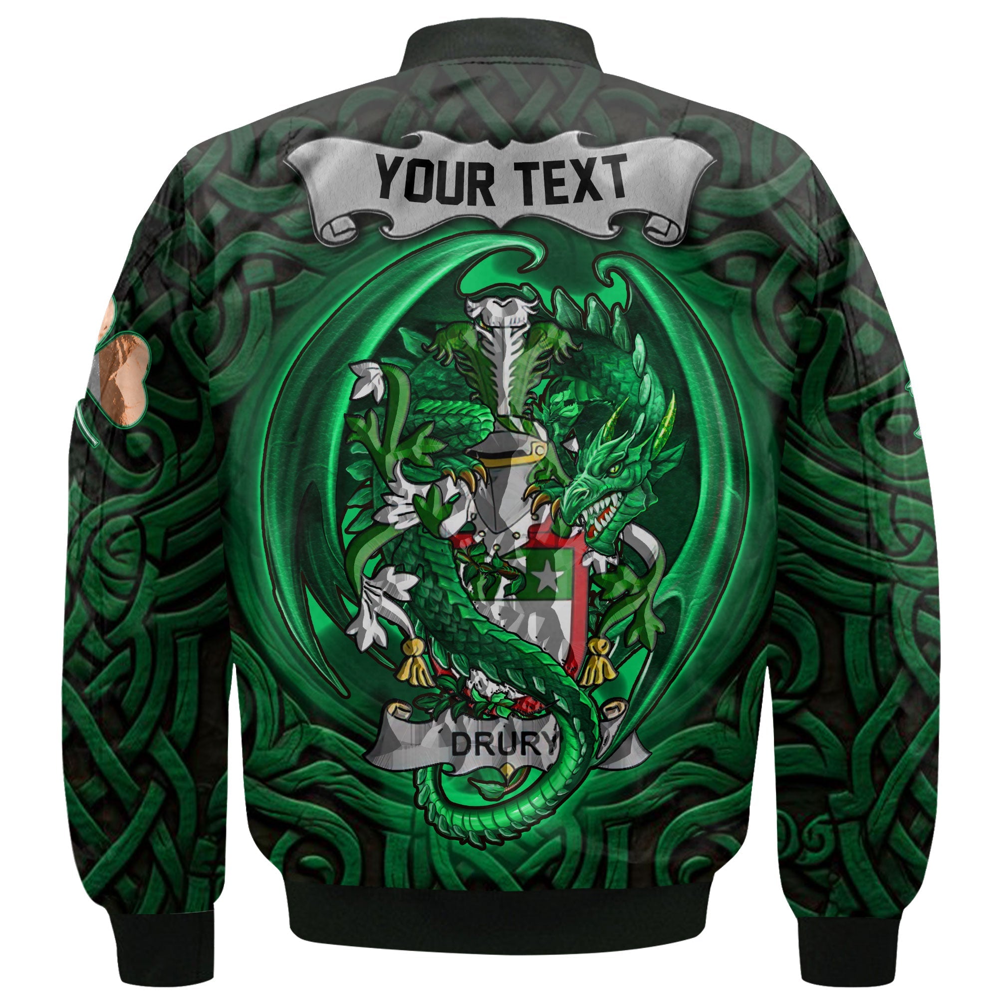 Drury or McDrury Bomber Jackets The Green Dragon Of Ireland Style