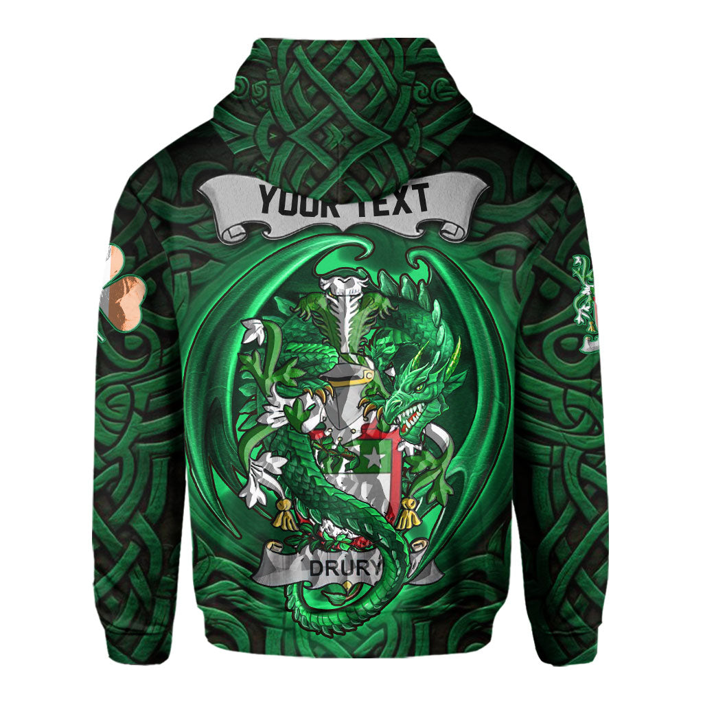 Drury or McDrury Hoodies The Green Dragon Of Ireland Style