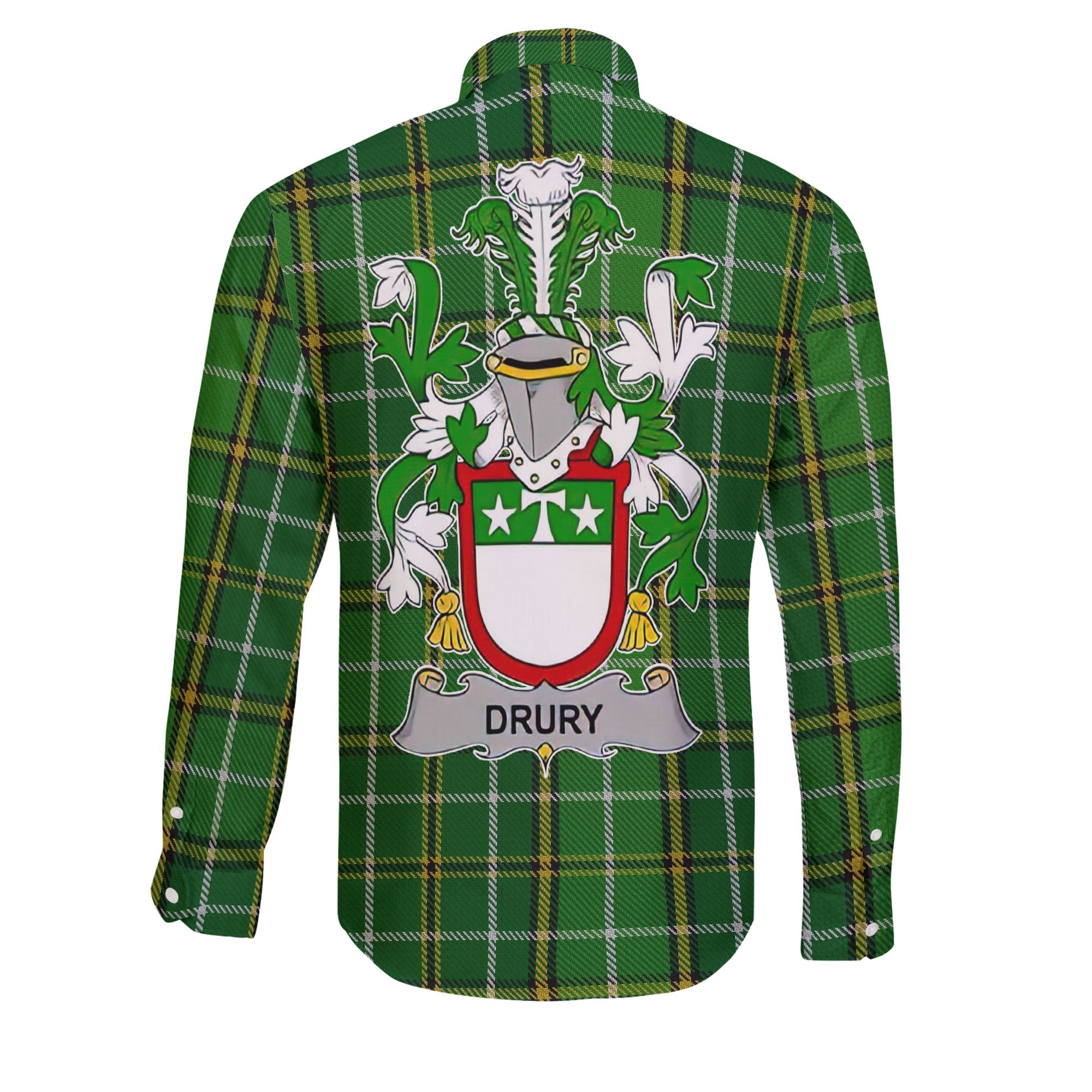 Drury or McDrury Long Sleeve Button Shirts Crest And National Plaid Style