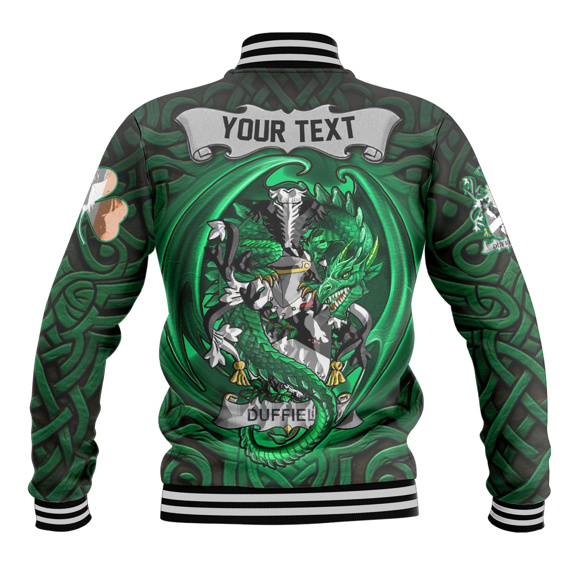 Duffield Baseball Jackets The Green Dragon Of Ireland Style