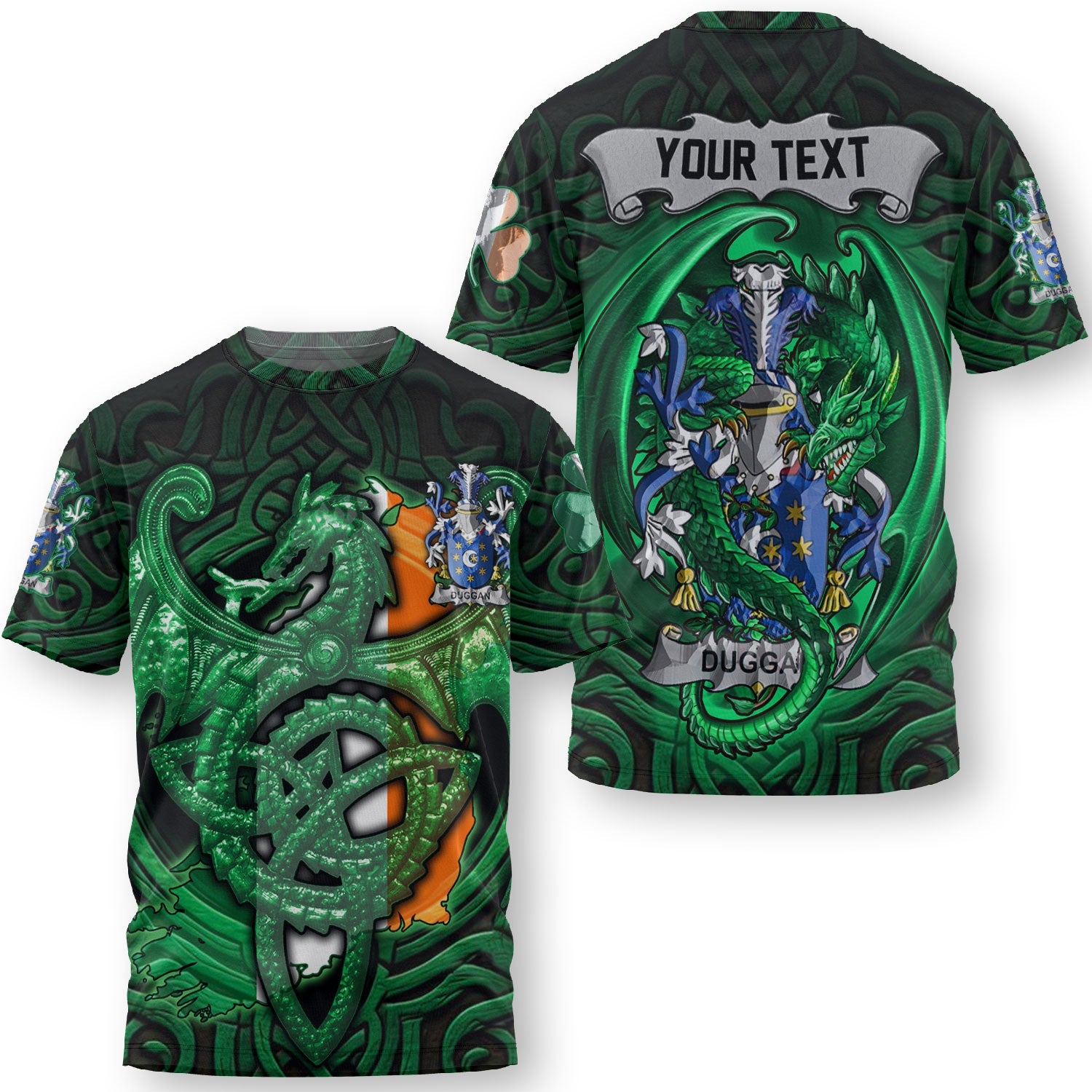 Duffy or O Duffy T-Shirts The Green Dragon Of Ireland Style