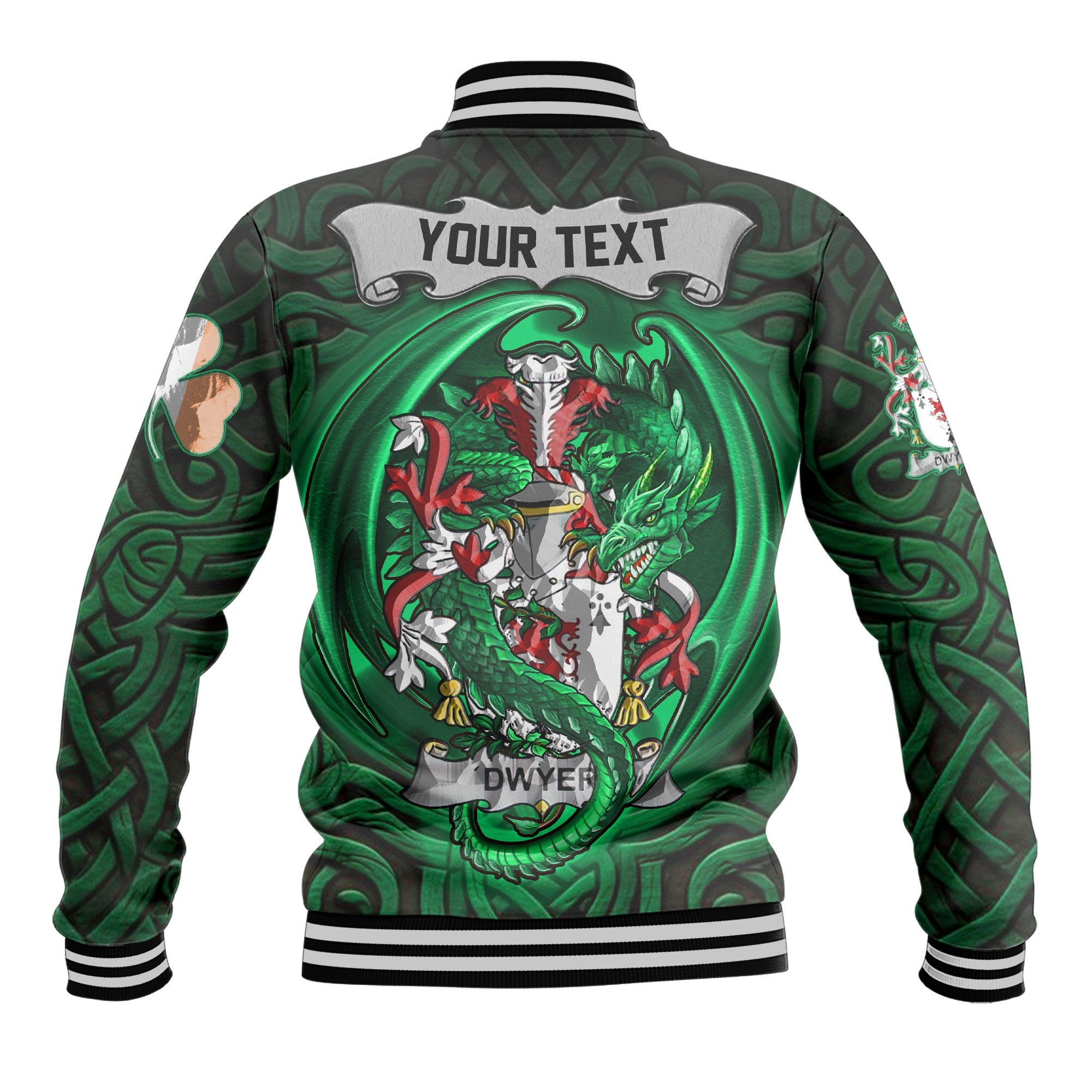 Dwyer or O Dwyer Baseball Jackets The Green Dragon Of Ireland Style