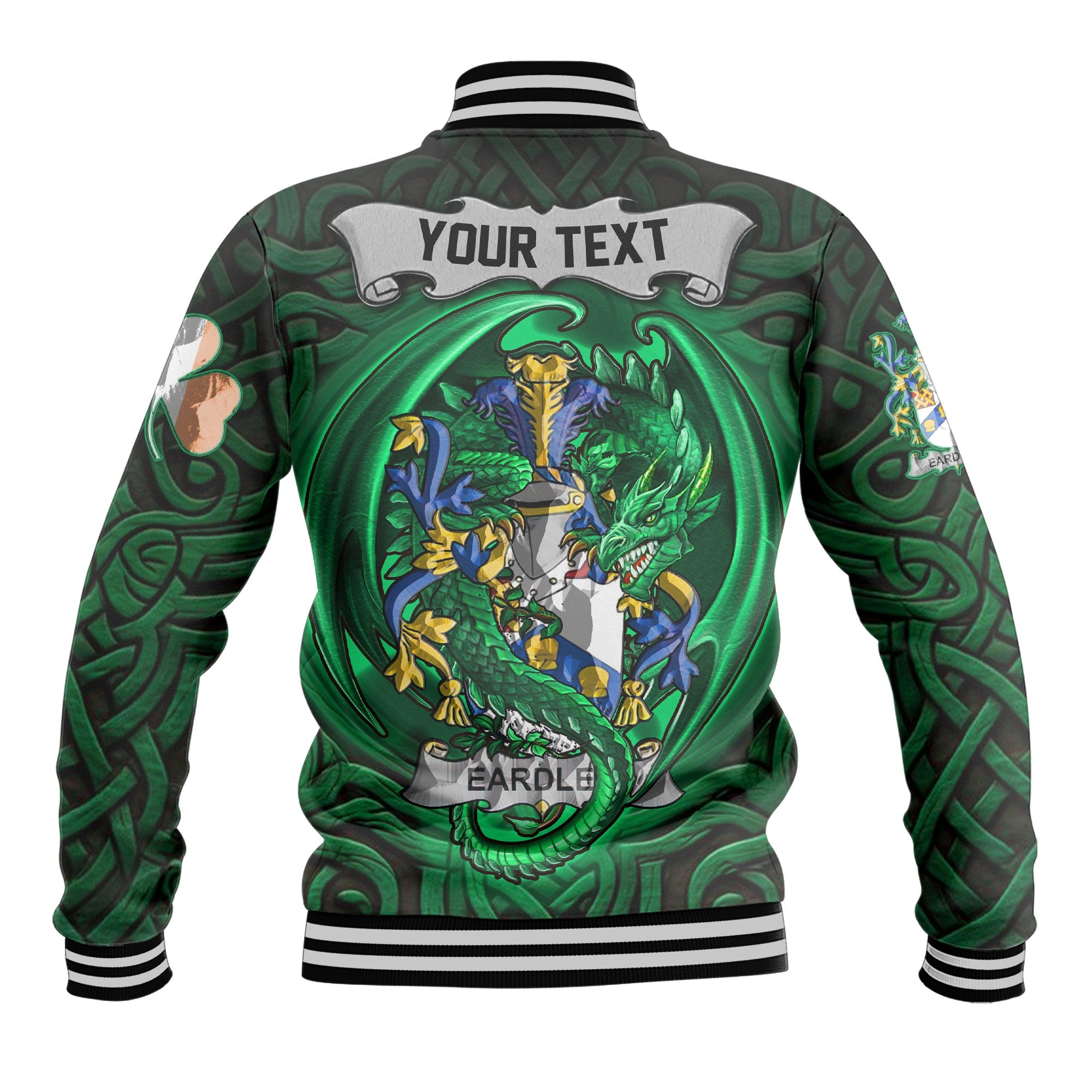 Eardley Baseball Jackets The Green Dragon Of Ireland Style