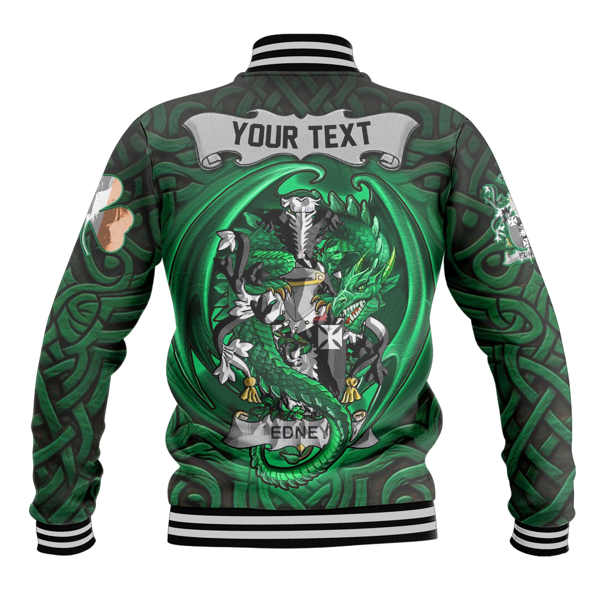 Edney Baseball Jackets The Green Dragon Of Ireland Style