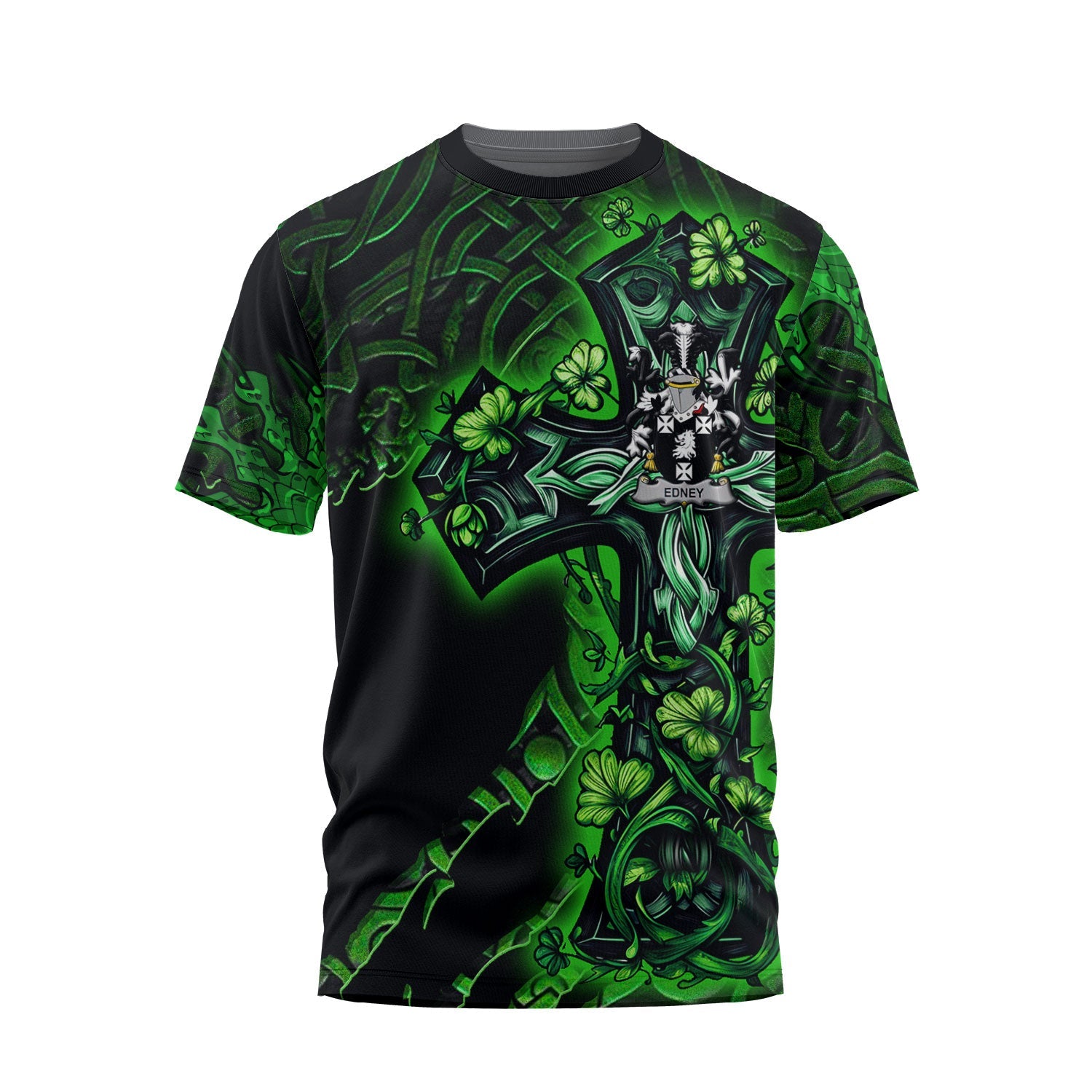 Edney T-Shirts Celtic Cross And Dragon Style