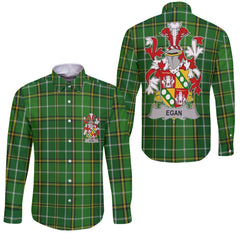 Egan or McEgan Long Sleeve Button Shirts Crest And National Plaid Style