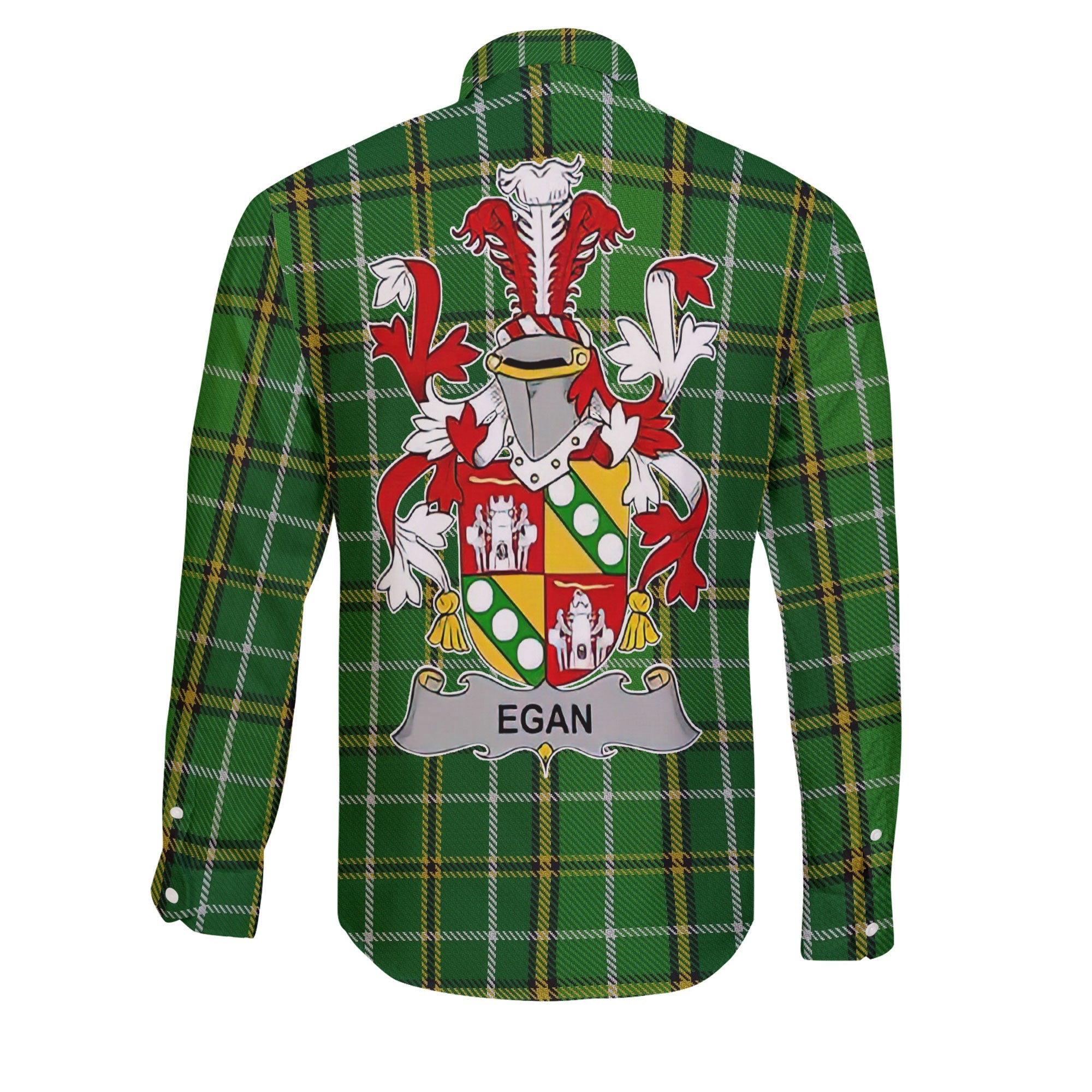 Egan or McEgan Long Sleeve Button Shirts Crest And National Plaid Style