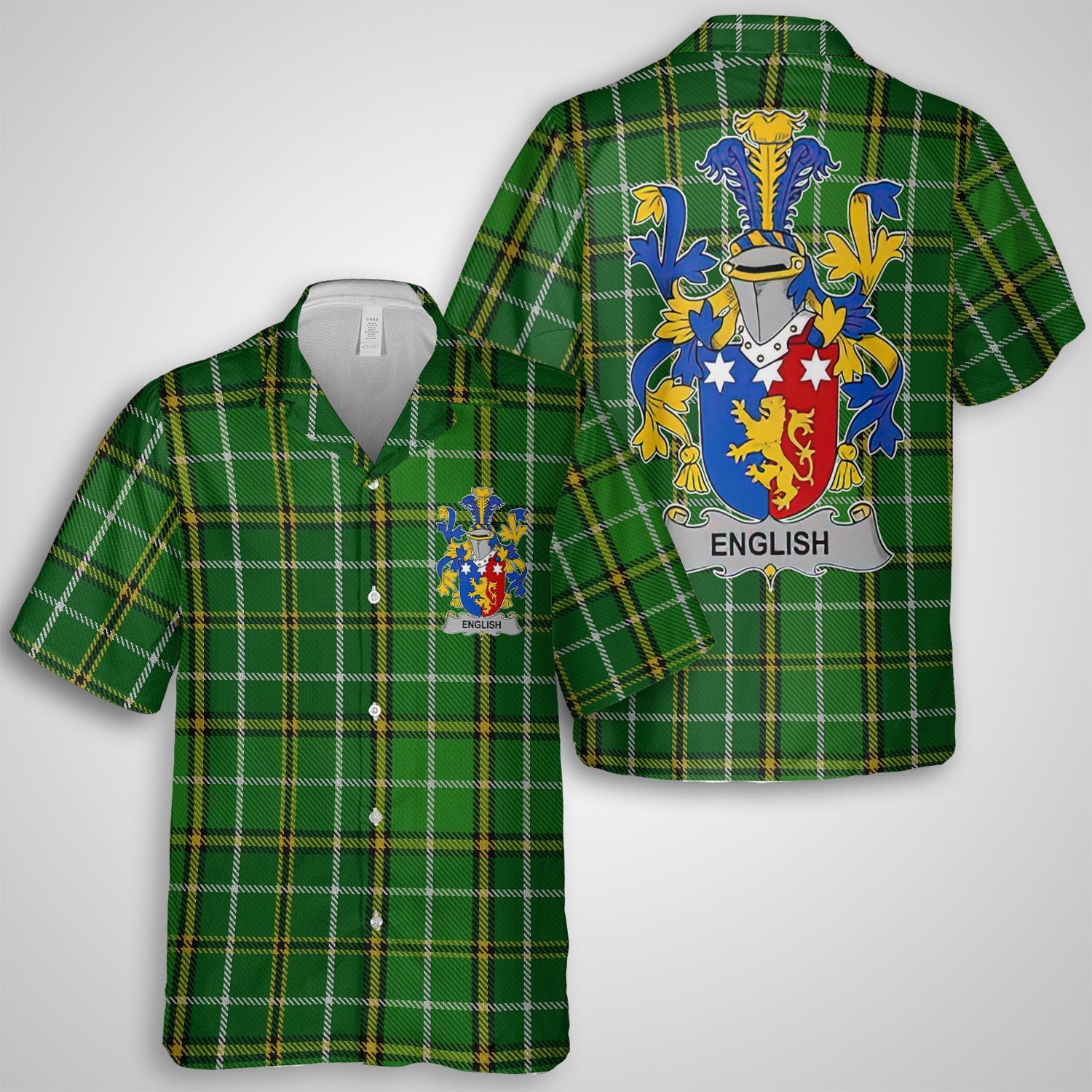 English Hawaiian Shirts Crest And National Plaid Style