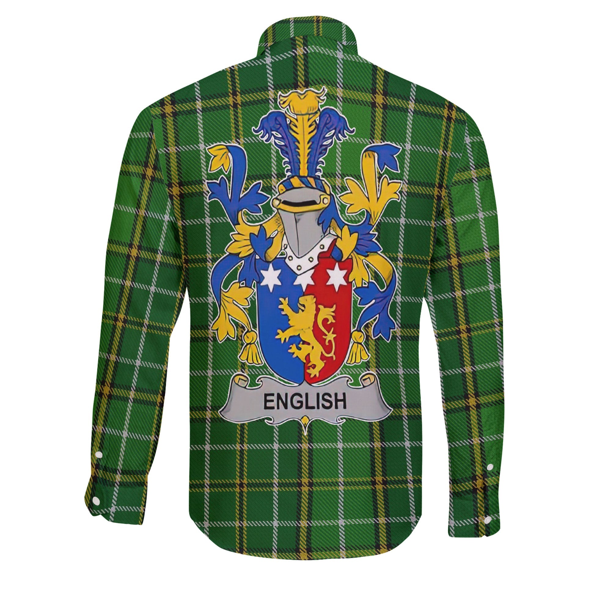 English Long Sleeve Button Shirts Crest And National Plaid Style